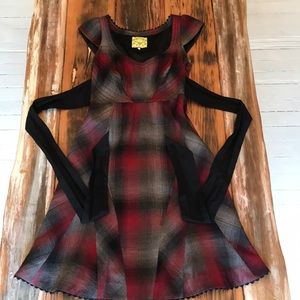 Anthropologie Plaid Wool Dress